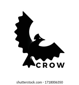 flying crow logo vector illustration