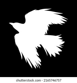 flying crow silhouette. vector illustration