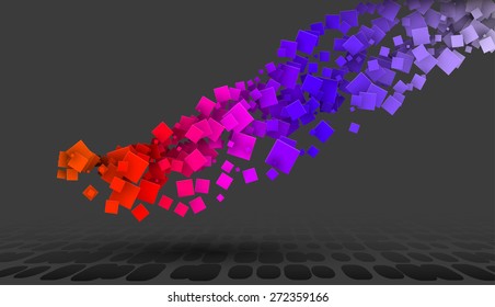 flying cubes background vector illustration eps 10 / cubes flying