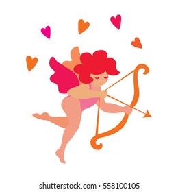 Flying Cupid vector illustration icon isolated on white