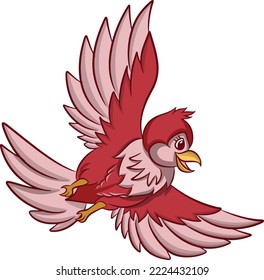 flying cute bird cartoon illustration design