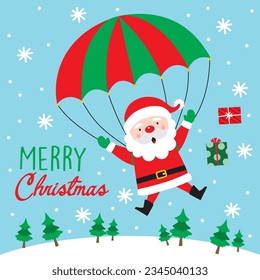 Arte vectorial Flying Cute Santa Claus