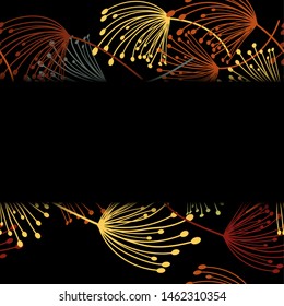 Flying dandelion. Vector floral design card