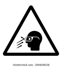 Flying Debris Wear Safety Glasses Symbol Sign, Vector Illustration, Isolate On White Background Label .EPS10