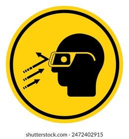 Flying Debris Wear Safety Glasses Symbol Sign, Vector Illustration, Isolate On White Background Label .EPS10