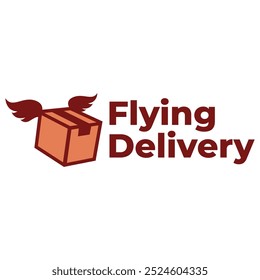 flying delivery flat minimalist logo design