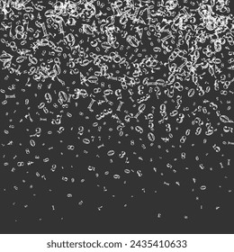 Flying digits and numbers. School math notebook cover. Back to school mathematics banner on blackboard background. Falling numbers vector illustration.