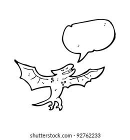 flying dinosaur cartoon with speech bubble