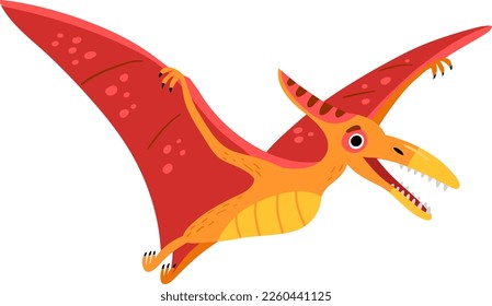 Flying dinosaur pterodactyl, vector illustration