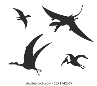 flying dinosaurs silhouette prehistoric extinct predators