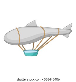 Flying dirigible icon. Cartoon illustration of flying dirigible vector icon for web