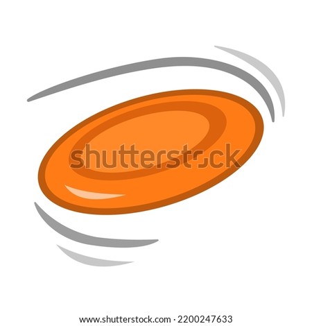 Flying disc icon symbol flat design on white background
