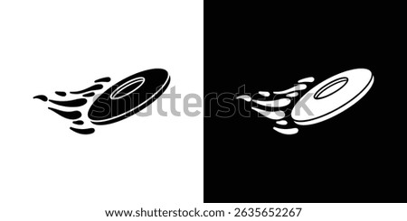 Flying disc icon Vector in flat style. Collection silhouettes