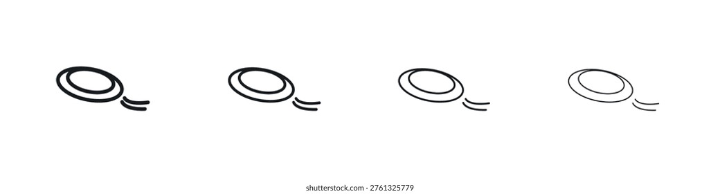 Flying disc icon Vector Pictogram for Web and App in Outline Style