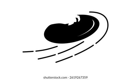 Flying Disc symbol, black isolated silhouette