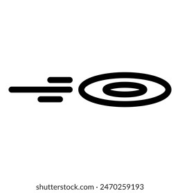 flying disc symbol, icon in line style. Vector illustration