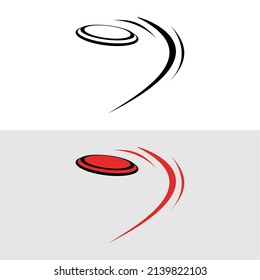Icono plano vectorial de disco volador. Ilustración aislada de frisbee golf emoji