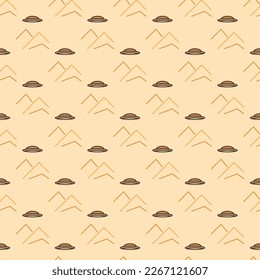 Flying Disc vector UFO concept creative colored seamless background or pattern