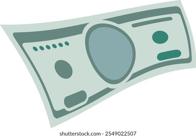 Flying dollar banknote. Financial bill. Paper money