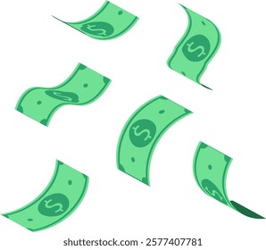 "Flying Dollar Bills Illustration - Seamless Money Pattern Vector"