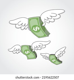 Flying Dollar Money Illustration Vector