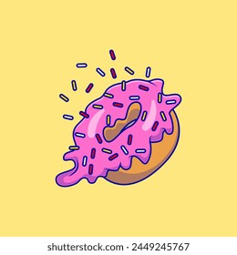 Flying Doughnut Cartoon Vector Icons Illustration. Flat Cartoon Concept. Suitable for any creative project.
