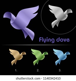 Flying Dove abstract Logo vector design element template, Creative concept logotype Travel Company, Vector illustration