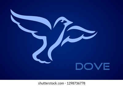 Flying Dove abstract Logo vector design element template, Creative concept logotype Travel Company, Vector illustration