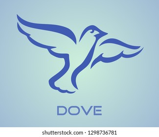 Flying Dove abstract Logo vector design element template, Creative concept logotype Travel Company, Vector illustration