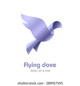 Flying Dove abstract Logo vector design element template, Creative concept logotype Travel Company, Vector illustration Eps 10