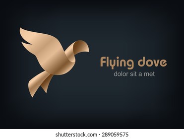 Flying Dove abstract Logo vector design element template, Creative concept logotype Travel Company, Vector illustration Eps 10