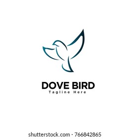 flying dove bird art logo