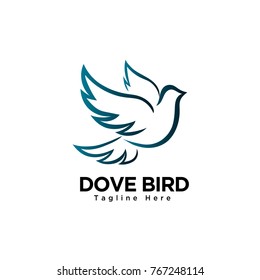 flying dove bird art logo