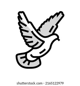 flying dove color icon vector. flying dove sign. isolated symbol illustration