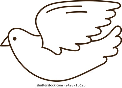 Flying Dove Doodle Vector Illustration