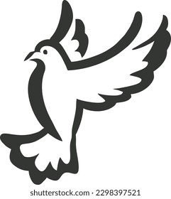 Flying Dove Icon, Vector 4