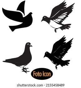 flying dove icon with white background 