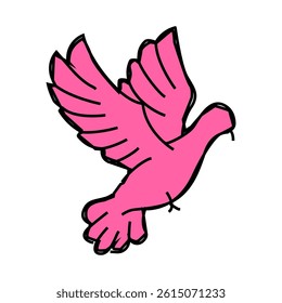 flying dove line icon vector. flying dove sign. isolated symbol illustration