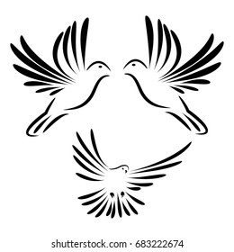 Flying Dove Logo. logo template set