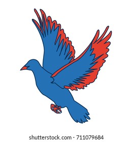 flying dove on white background as symbol of peace