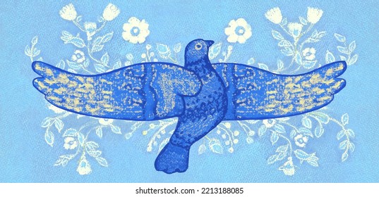 Flying dove. Peace symbol, no war concept