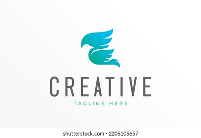 Flying Dove Pigeon Logo Design Template