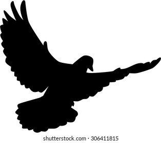 Flying dove silhouette