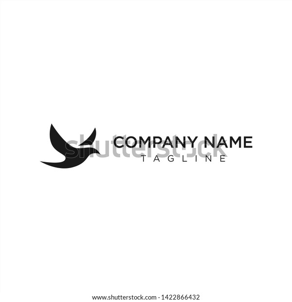 Flying Dove Silhouette Logo Design Stock Vector (royalty Free 