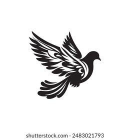 Flying dove Silhouette Vector illustration