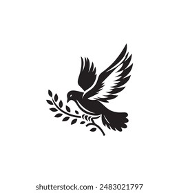 Flying dove Silhouette Vector illustration