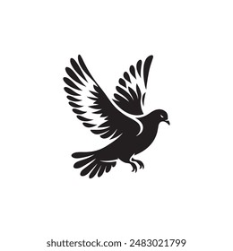 Flying dove Silhouette Vector illustration