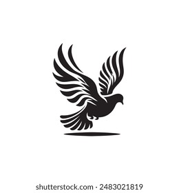 Flying dove Silhouette Vector illustration