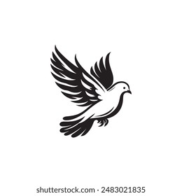 Flying dove Silhouette Vector illustration