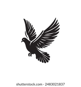 Flying dove Silhouette Vector illustration